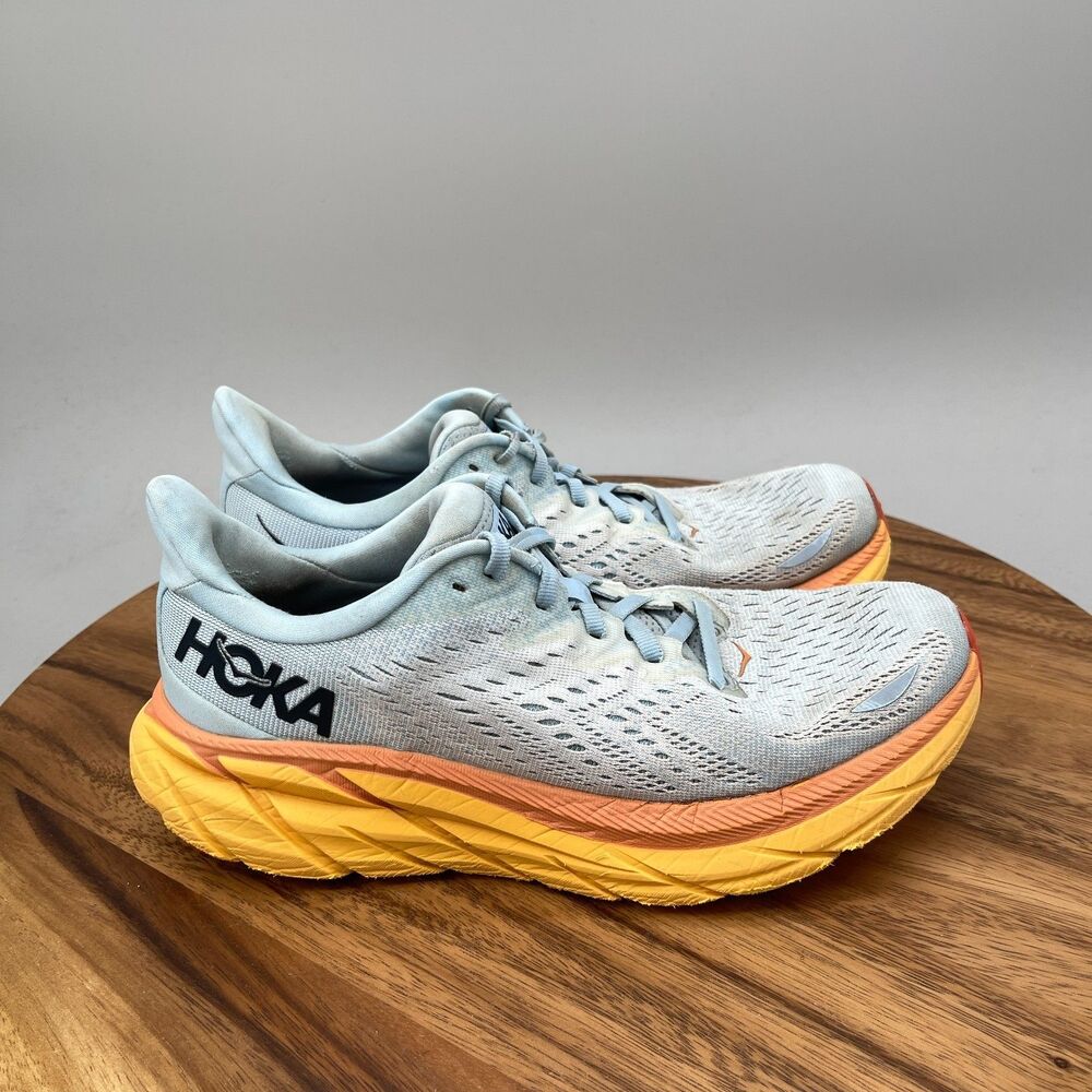 Hoka One One Clifton 8 Shoes Womens Size 8 B Blue Running Comfort Walking Gym